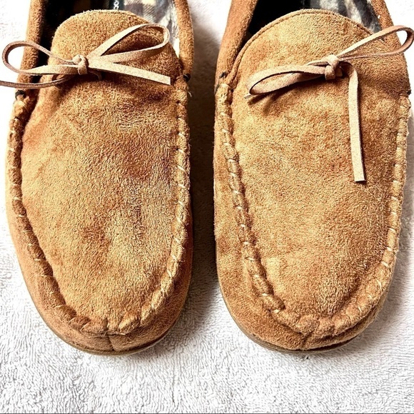 DOCKERS mens moccasin slippers tan suede size 11-12 - Picture 5 of 10